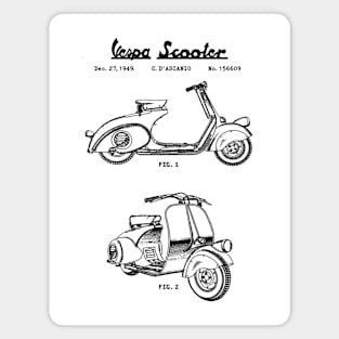 Vespa Scooter Patent Black Magnet